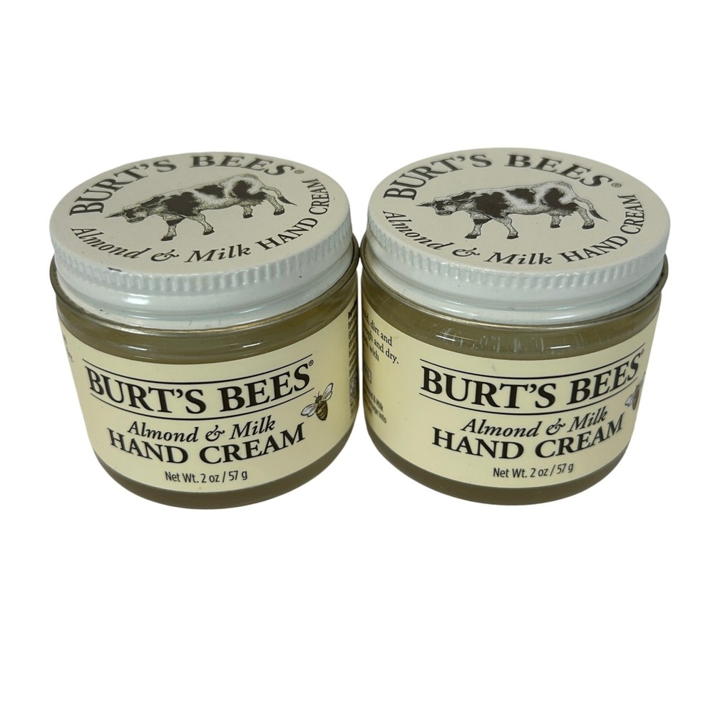 Burts Bees Almond and Milk Hand Cream 2oz Jars Set of 2 Moisturizer